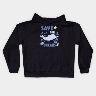Animal Dolphin Planet Protect Water Save Our Oceans Day Kids Hoodie